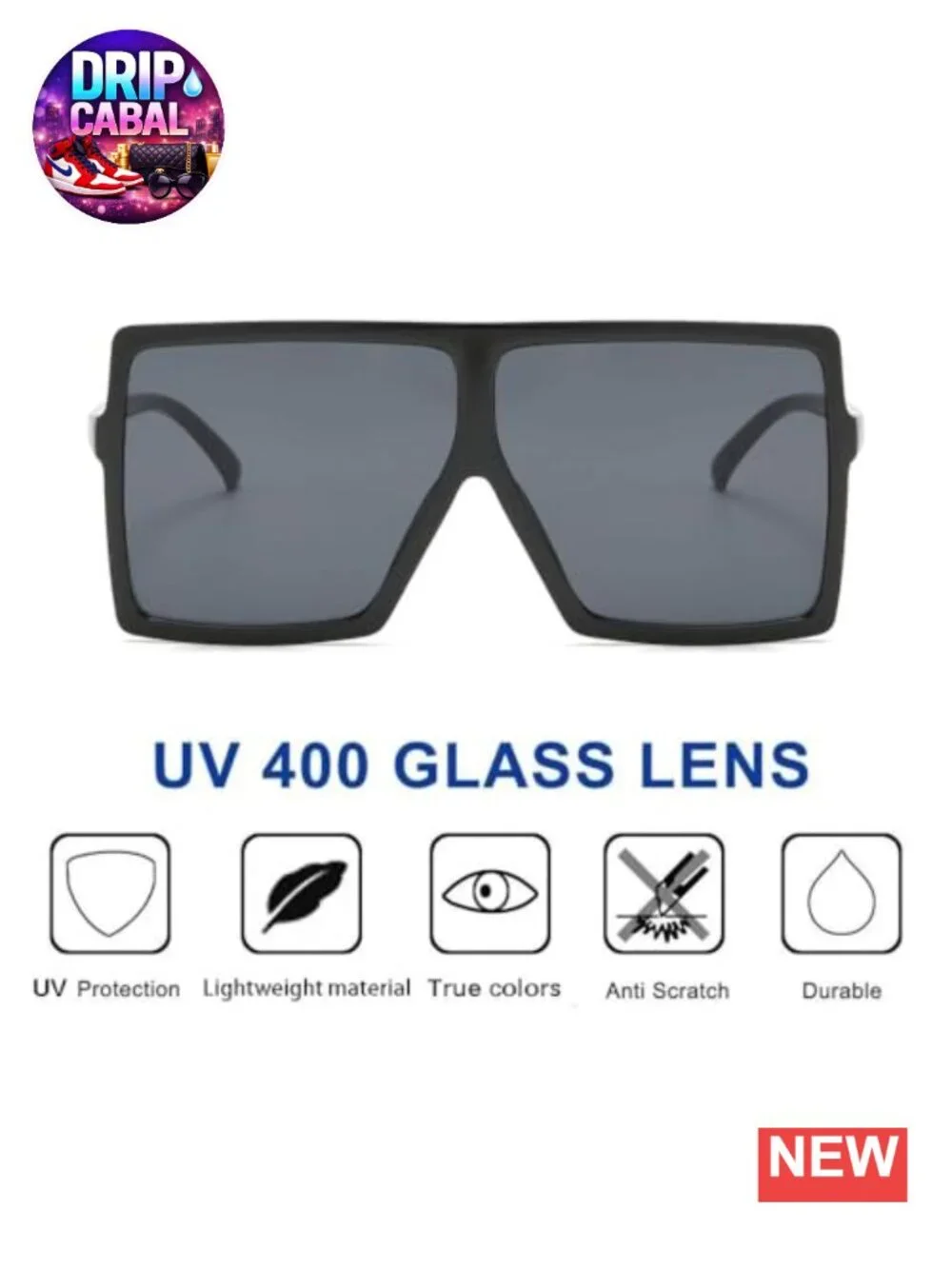 Oversized Square Sunglasses UV Protection Fashion Shades